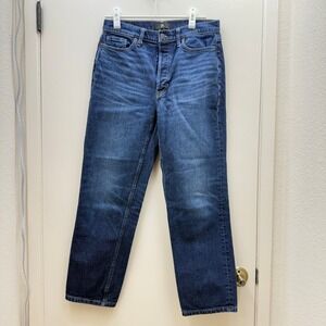 BR Banana Republic High Rise Straight Leg Jeans Dark Wash Womens 29 Casual Comfy